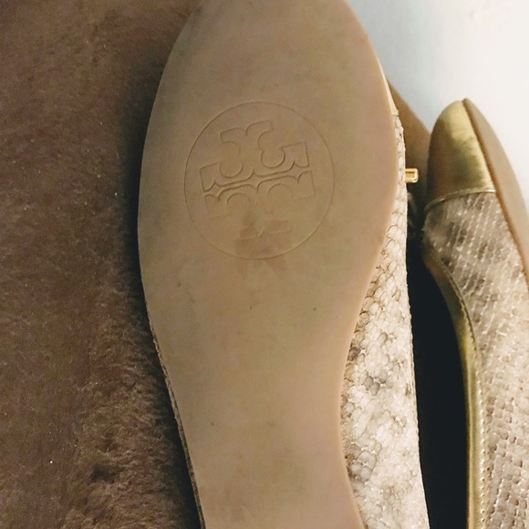 🌺GOLD🌺TORY BURCH EMBELLISHED FLATS🌺7.5M🌺 - Picture 8 of 8
